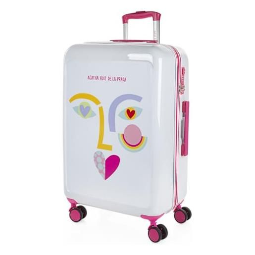 Agatha Ruiz de la Prada - valigia grande e resistente, valigie eleganti, valigia da stiva robusta, trolley spazioso, valigie trolley in offerta 133560, faccia