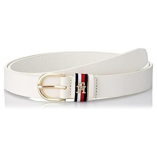 Tommy Hilfiger cintura donna th timeless 2.5 corp cintura in pelle, avorio (feather white), 100