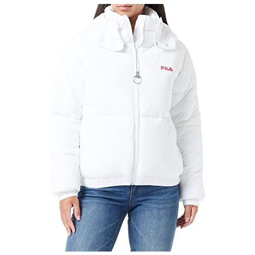 Fila bender cropped padded puffer jacket giacca imbottita, bianco, xl donna