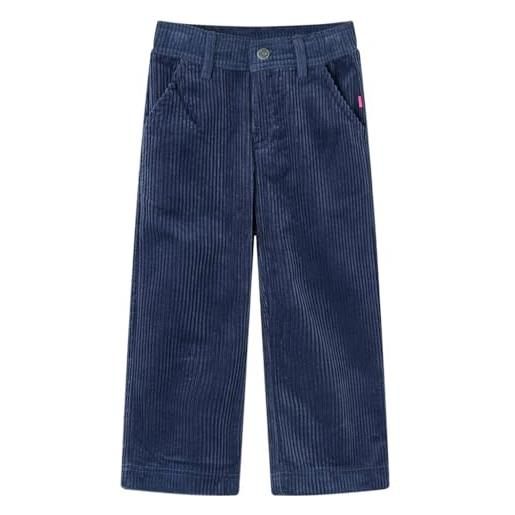 vidaXL pantaloni da bambino in velluto a coste blu marino 104