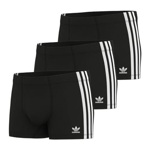 Adidas - set di 3 boxer da uomo in cotone flex a 3 strisce, grigio, s