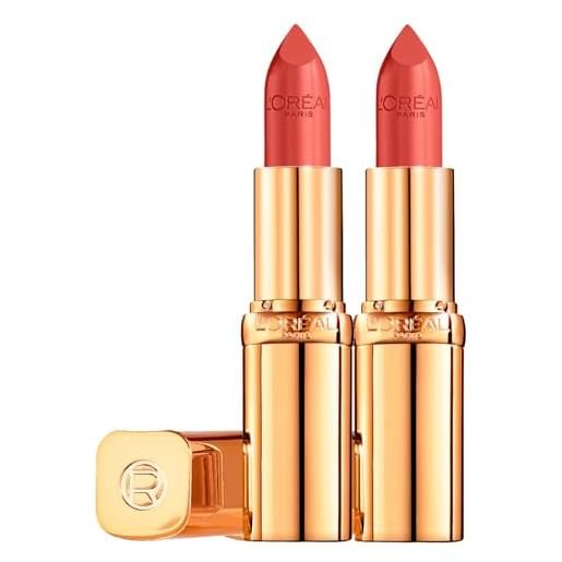 L'OREAL PARIS l'oréal paris color riche satin rossetto idratante 12h lunga durata con olio di argan e vitamina e finish satinato colore 107 seine sunset - 2 cosmetici