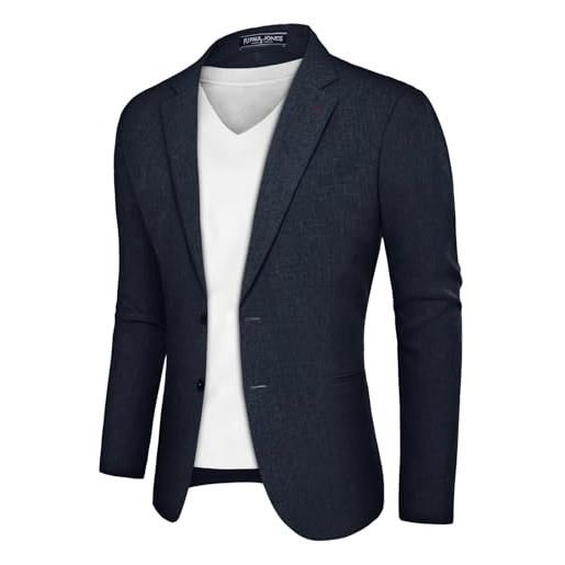 PJ PAUL JONES giacca sportiva da uomo, vestibilità normale, per il tempo libero, blazer con 2 bottoni, giacca da lavoro, blu scuro, m