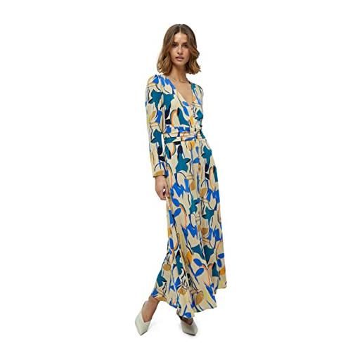 Minus binna dress 1, vestito, donna, multicolore (9457 royal blue flower print), 46