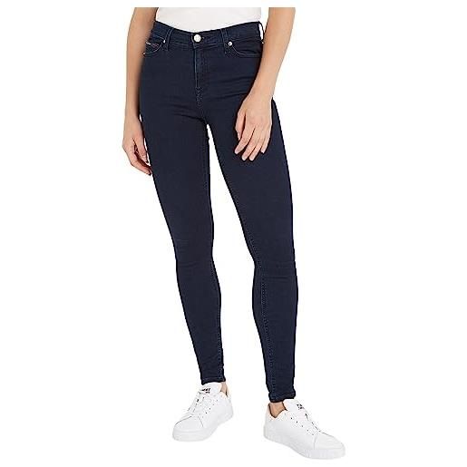 Tommy Hilfiger tommy jeans jeans donna nora mr skny skinny fit, blu (avenue dark blue stretch), 25w / 34l