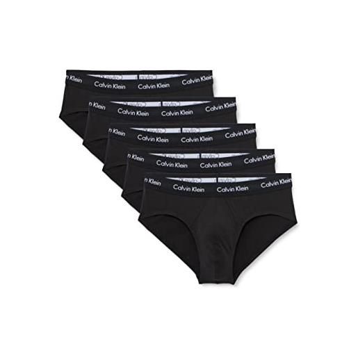 Calvin Klein slip hipster uomo confezione da 3 cotone elasticizzato, nero (black w black wb), s