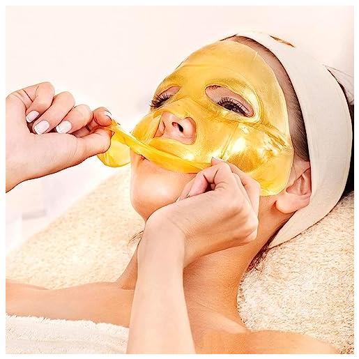 SOUTH AREA maschera facciale in gel oro 24k - trattamento premium idratante e rassodante, antirughe, illuminante - riduzione occhiaie e gonfiori, con aloe vera e acido ialuronico - per tutti i tipi di pelle