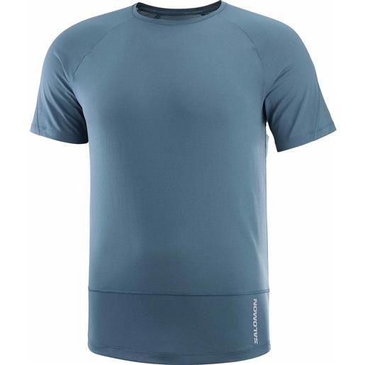 Salomon - t-shirt morbida e traspirante - cross run ss tee m deep dive per uomo - taglia s, m, l, xl - blu