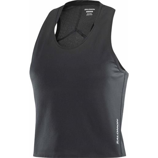 Salomon - canotta corta ad alte prestazioni - sense aero short tank w deep black per donne - taglia xs, s, m, l - nero