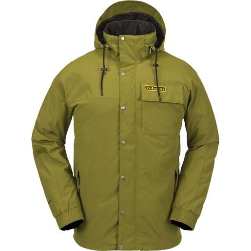 Volcom - giacca da snowboard - longo gore-tex jacket moss per uomo - taglia s, m, l - kaki