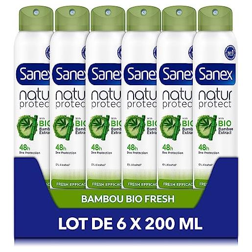 Sanex natur protect fresh efficienza 48h bio spray 200ml - set di 6