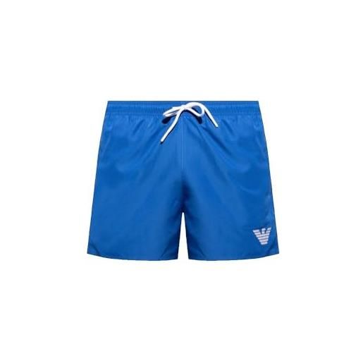 Emporio Armani essential eagle logo swim boxer trunks, blu reale, 56 uomo