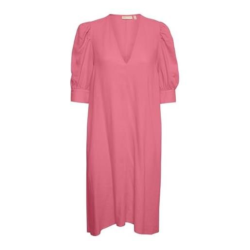 InWear abito da donna scollo a v e maniche casual vestito, rosa passione, 42