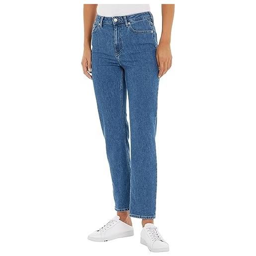 Tommy Hilfiger jeans donna classic straight elasticizzati, blu (eve), 27w / 30l
