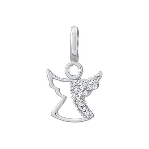 SILVEGO anello glittering silver angel pendant with zircons iris fw9292 ssl3622 marca, estándar, metallo, nessuna pietra preziosa