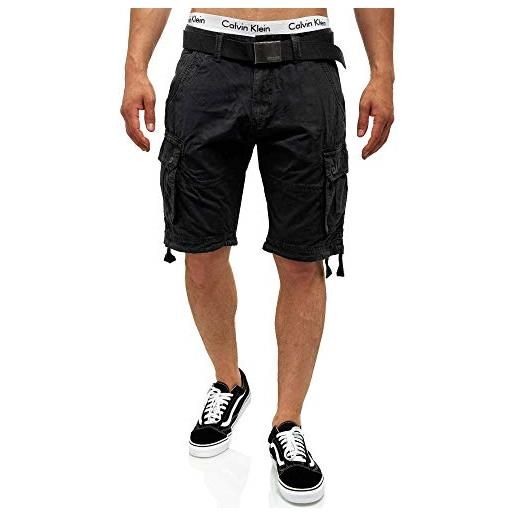 Indicode uomini abner cargo shorts | pantaloncini cargo con 7 tasche in 100% cotone navy s