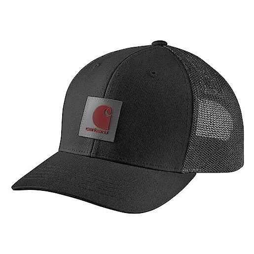 Carhartt rugged flex twill mesh logo patch cap cappellino da baseball, nero, taglia unica uomo