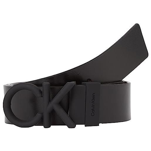 Calvin Klein cintura uomo rubber 3.5 cm cintura in pelle, nero (black/stoney beige), 110