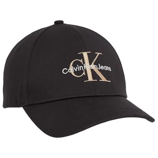 Calvin Klein Jeans cappellino uomo monogram cappellino da baseball, nero (fashion black), taglia unica
