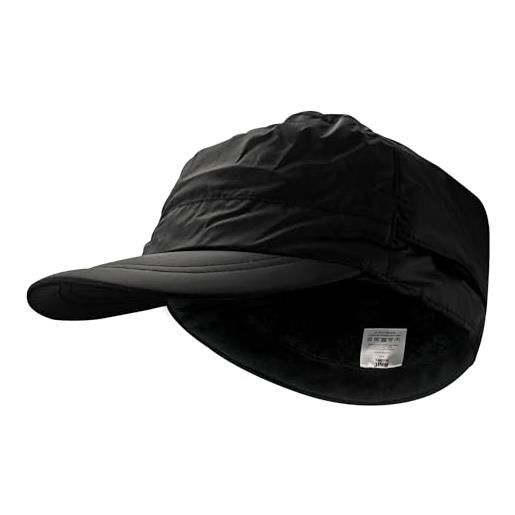 HEAT HOLDERS - uomo invernale nero berretto in pile impermeabile con visiera (l/xl, black)