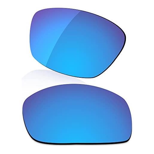 LenzReborn lente polarizzata di ricambio per occhiali da sole wiley x peak 65mm - altre opzioni, blu ghiaccio - polarizzato a specchio, taglia unica