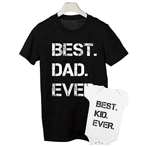 t-shirteria coppia maglietta body festa del papà best dad ever best kid. Ever bimbo padre migliori t-shirt coordinati