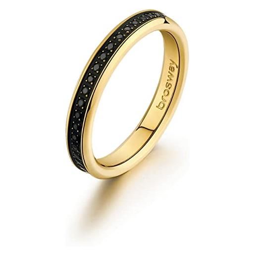 Brosway anello da uomo del brand, collezione ink. Anello in acciaio. Finitura in colore oro presenti zirconi. La referenza è: bik38a