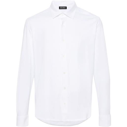 Zegna camicia con bottoni - bianco