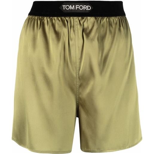 TOM FORD shorts a vita alta - verde
