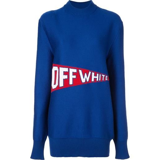 Off-White maglione con logo - blu