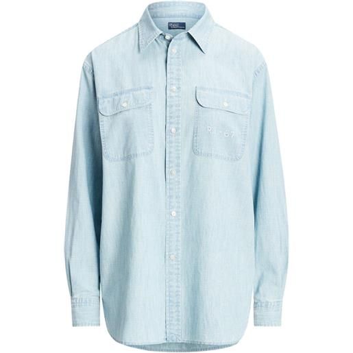 Polo Ralph Lauren camicia denim con ricamo - blu