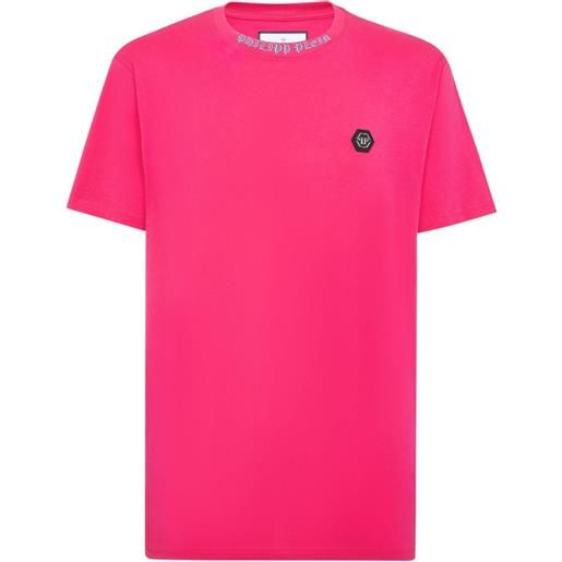 Philipp Plein t-shirt con applicazione logo - rosa