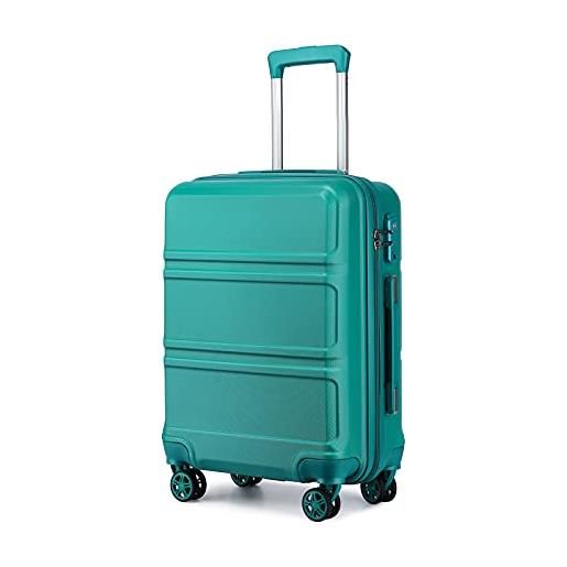 KONO valigie de cabina rigide bagaglio a mano con 4 ruote e lucchetto tsa, turchese