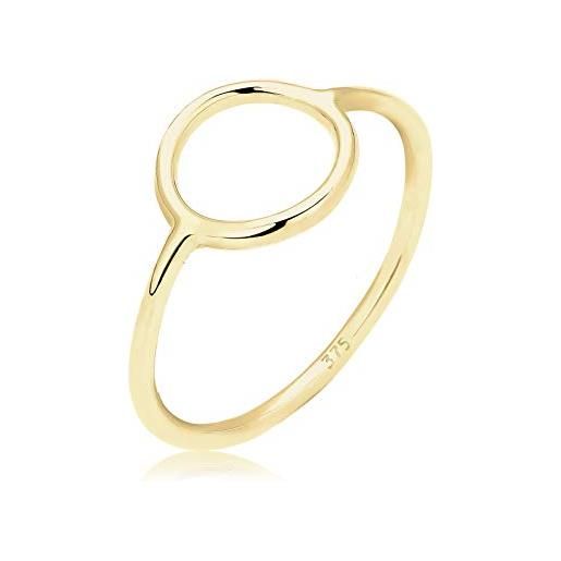 Elli premium anelli donna cerchio ritagliare motif basic in oro giallo 375