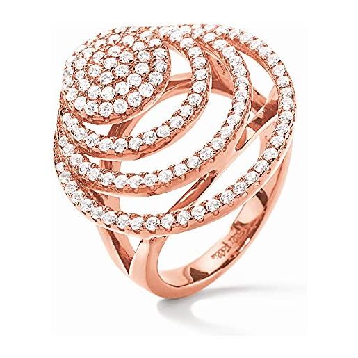 WSCOLL folli follie, anello da donna in acciaio inox, colore rosa, misura 16 (rif. 3r17s034rc)