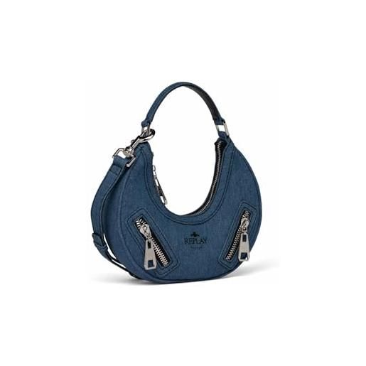 Replay borsa da donna in cotone, blu (blue denim_ 493), taglia unica