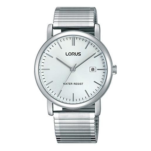 Lorus watches orologio da polso da uomo classico al quarzo, analogico, in acciaio inox rivestito rg855cx9