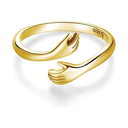 ShiYu donne anelli argento 925 placcato oro giallo anello abbraccio regalo di compleanno