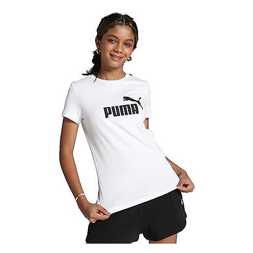 PUMA ess logo tee g, t-shirt bambine e ragazze, white, 104