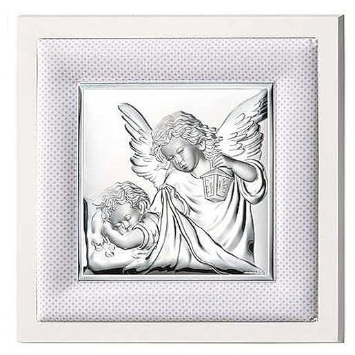 Valenti Argenti pannello di valenti. Pannello in argento laminato, raffigurato angelo protettore. Le dimensioni sono 14x14 cm. La referenza è 75020 3pa