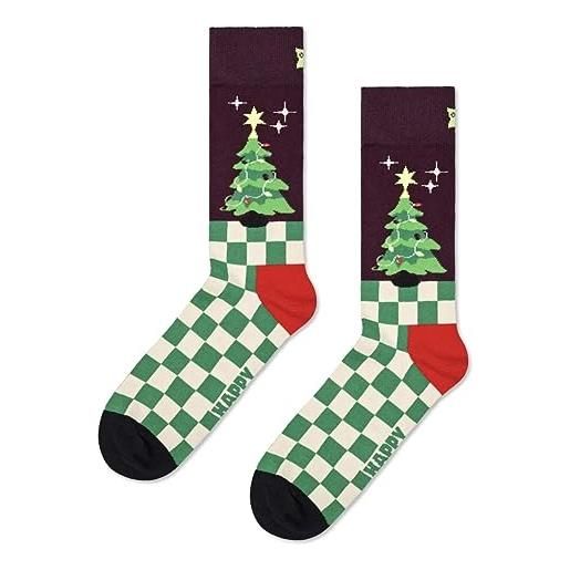 Happy Socks calzini natalizi, motivo: albero di natale, multicolore, 41-46