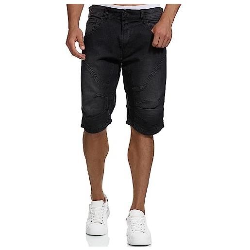 Indicode uomini leon shorts | bermuda pantaloncini estivi denim in 98% cotone black s