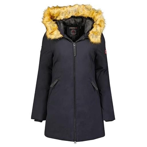 Geographical Norway adela lady - giacca donna imbottita calda autunno-invernale - cappotto caldo - giacche antivento a maniche lunghe e tasche - abito ideale (nero xl)