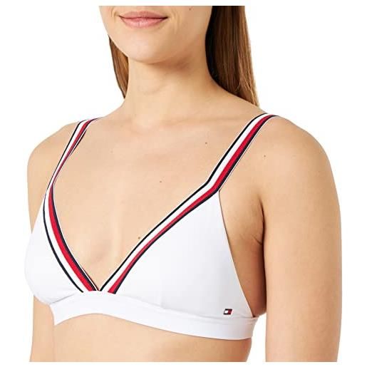 Tommy Hilfiger top bikini a triangolo donna imbottito, bianco (white), m