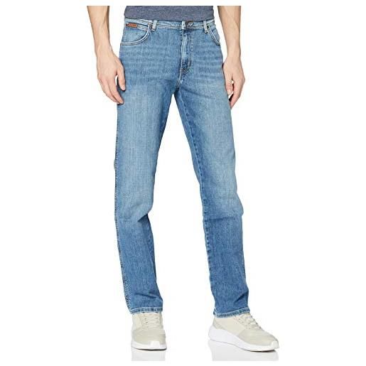 Wrangler texas low stretch, jeans uomo, worn broke, 44w / 34l