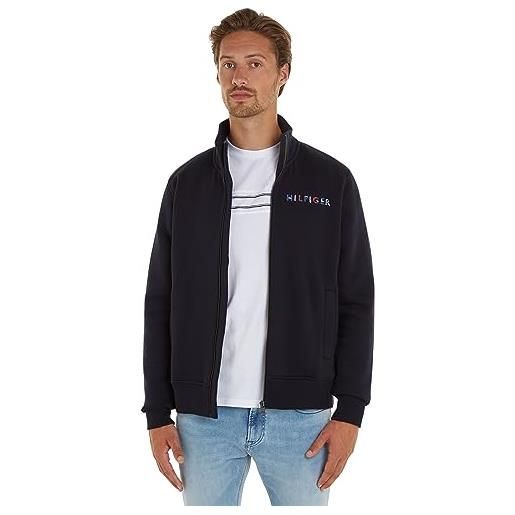 Tommy Hilfiger cardigan uomo con zip, blu (desert sky), s