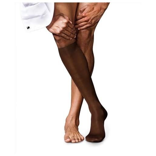 Falke no. 9 m kh cotone al ginocchio tinta unita 1 paio, calzini lunghi uomo, marrone (acacia 5530), 39-40