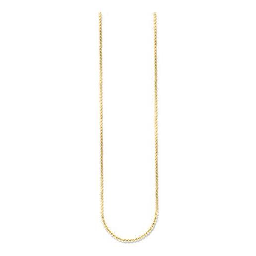 Thomas Sabo ke1106-413-12-l42v collana da donna senza ciondolo in argento 925 parzialmente placcato oro, 42 cm