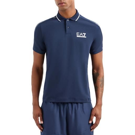 EA7 polo tennis club in jersey di cotone stretch