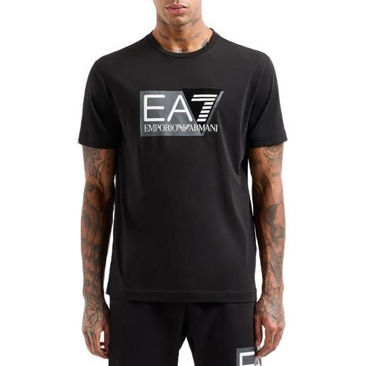 EA7 t-shirt visibility in jersey di cotone stretch a maniche corte